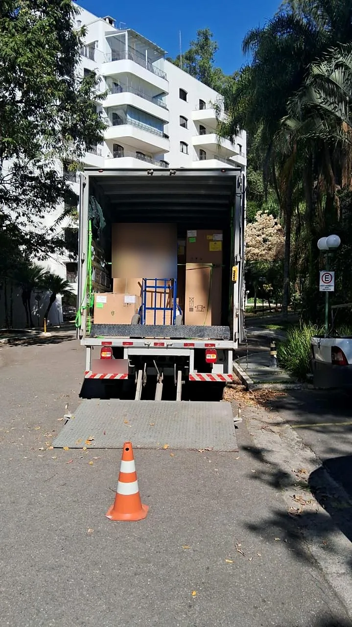 Caminhão SavvyLog com a carga pronta para entrega